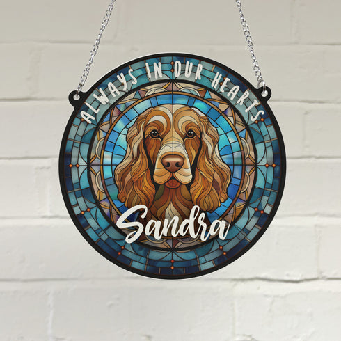 Cocker (Working) Chocolate Memorial Stained Glass Effect Suncatcher